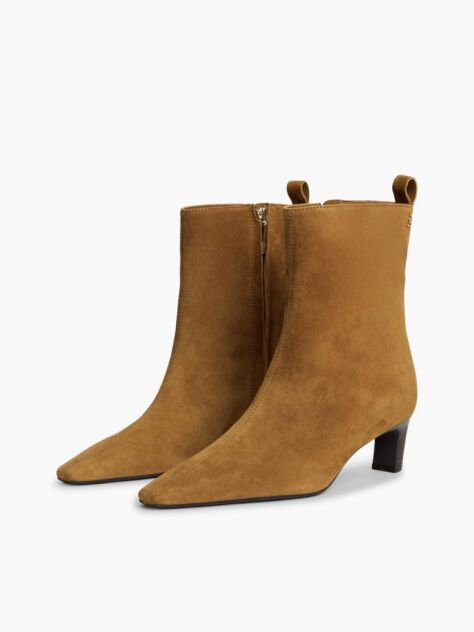 Brown Kitten Heel Suede Ankle Boots  Women