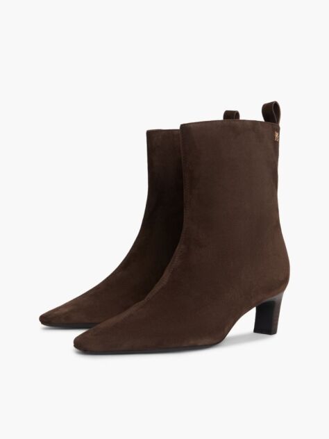 Brown Kitten Heel Suede Ankle Boots  Women
