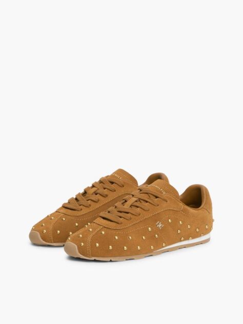 Καφέ Δερμάτινα Sneakers Με Τρούκς  Γυναίκες