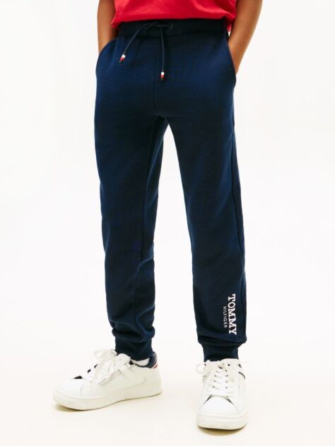 Blue Logo Print Brushed Fleece Joggers  Boys