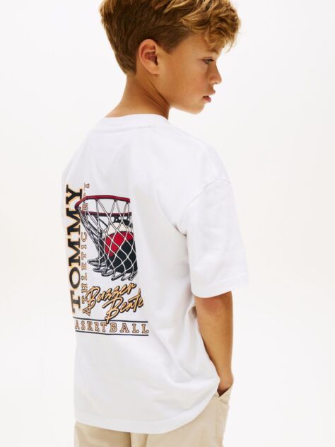 Άσπρο T-Shirt Με Πίσω Graphic Σχέδιο Και Κλασική Λαιμόκοψη  Αγόρια