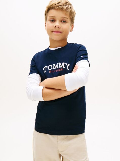 Blue Logo Crew Neck Jersey T-Shirt  Boys