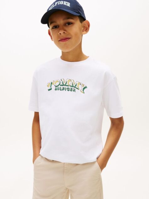White 3D Flag Graphic Jersey T-Shirt  Boys