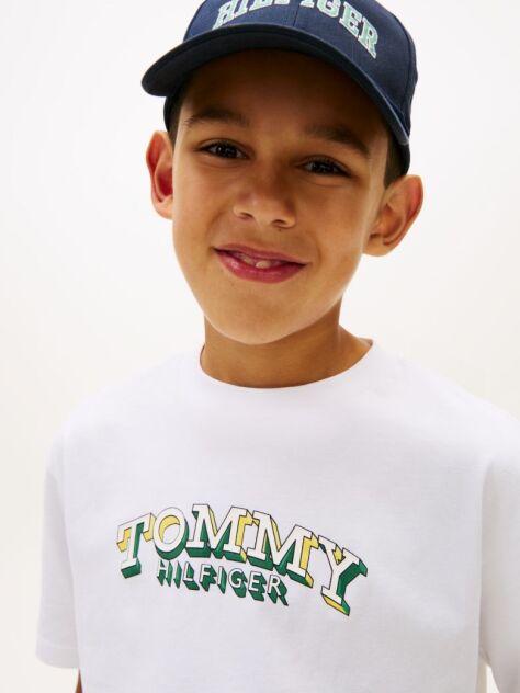 White 3D Flag Graphic Jersey T-Shirt  Boys