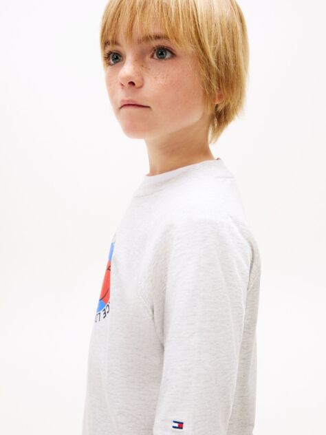 Grey Smiley Flag Logo Jersey T-Shirt  Boys
