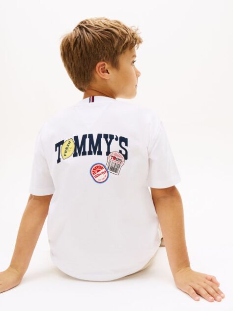 Άσπρο Βαμβακερό T-Shirt Με Πίσω Graphic Σχέδιο  Αγόρια
