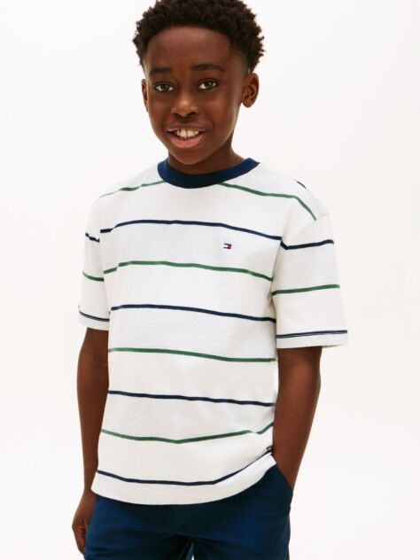 Grey Rugby Stripe Peached Jersey T-Shirt  Boys