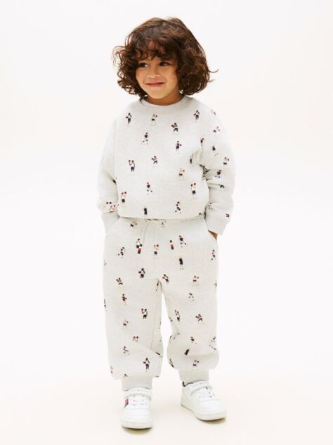 Grey Print Terry Cuffed Joggers  Boys