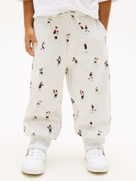 Grey Print Terry Cuffed Joggers  Boys