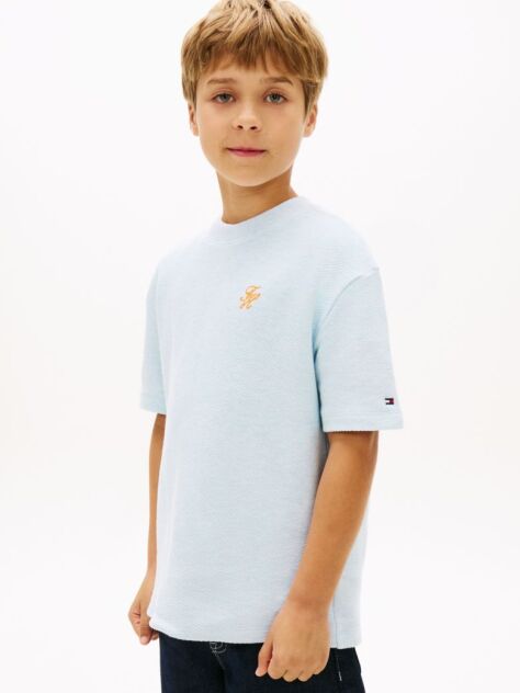 Blue Logo Embroidery Jersey Twill T-Shirt  Boys