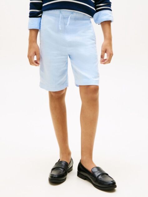 Blue Linen Blend Relaxed Shorts  Boys