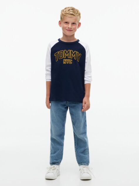 Μπλε T-Shirt Με Colour-Blocked Varsity Λογότυπο  Αγόρια