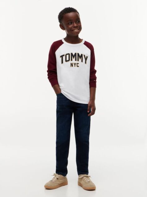 Άσπρο T-Shirt Με Colour-Blocked Varsity Λογότυπο  Αγόρια