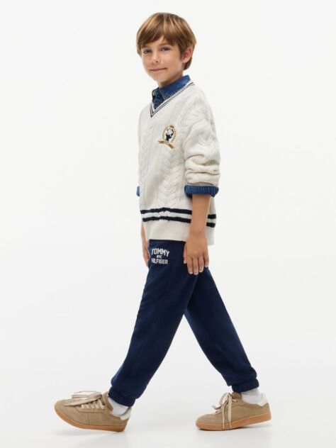 Blue Sueded Logo Joggers  Boys