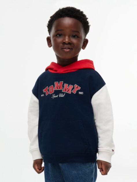 Blue Colour-Blocked Logo Terry Hoody  Boys