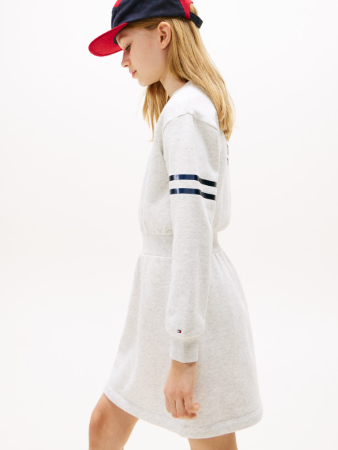 Grey Back Logo Appliqué Sweatshirt Dress  Girls