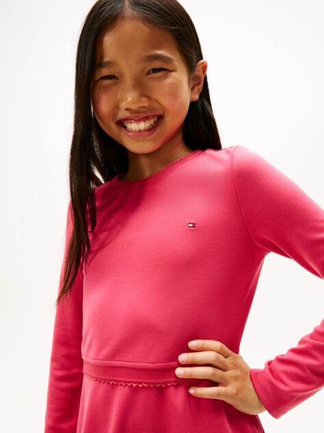 Pink Punto Milano Skater Dress  Girls