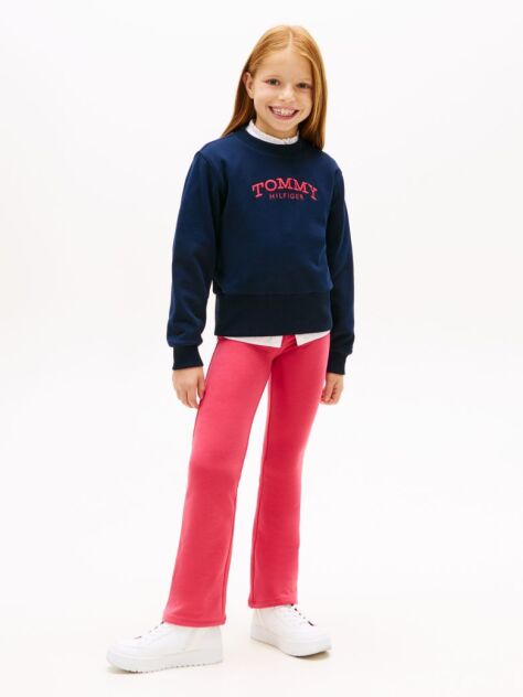 Pink Extra Slim Metallic Logo Flared Leggings  Girls
