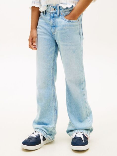 Blue Distressed Flared Leg Jeans  Girls