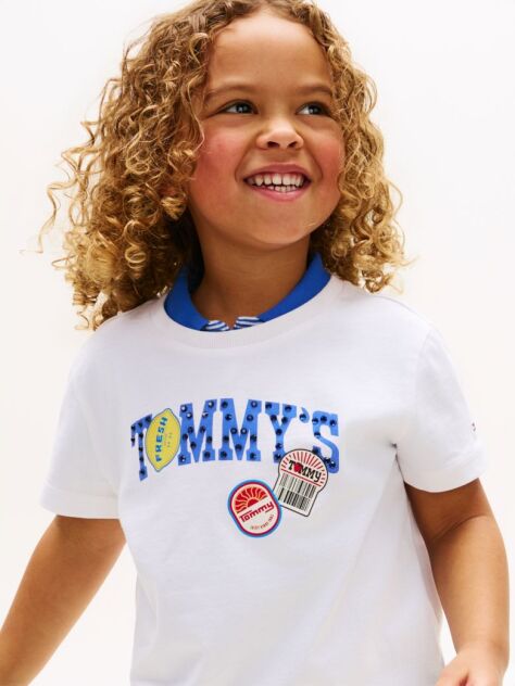 White Fruit Logo Jersey T-Shirt  Girls