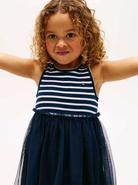Multi Tulle Sleeveless Fit And Flare Dress  Girls