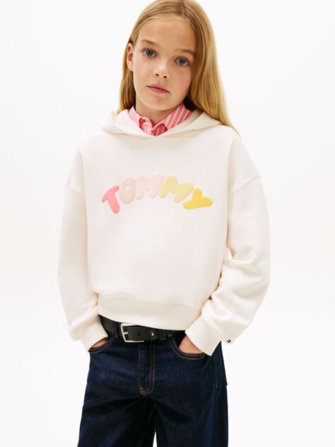 Μπεζ Άνετο Hoody Με Λογότυπο  Κορίτσια