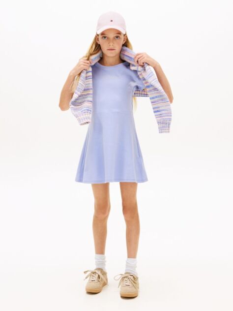 Purple Essential Logo Slim Skater Dress  Girls