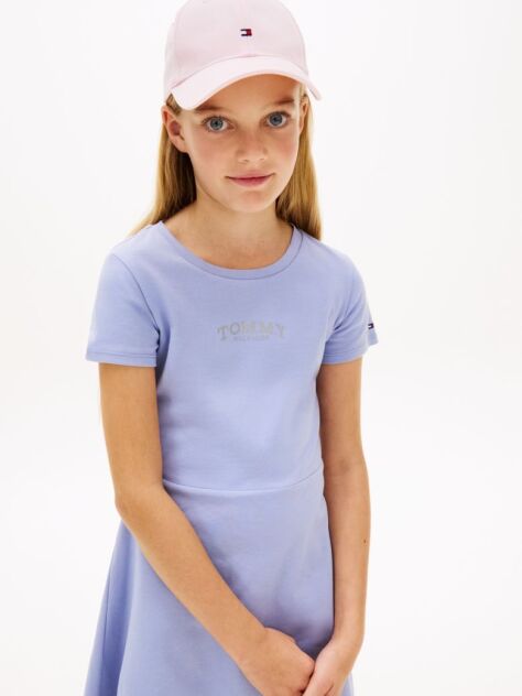 Purple Essential Logo Slim Skater Dress  Girls