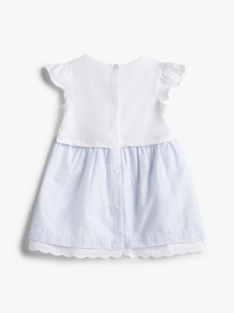 Multi Ithaca Stripe Frill Short Sleeve Dress  Newborn