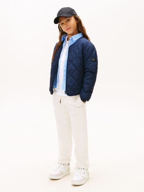 White Brushed Fleece Regular Joggers  Kids Unisex