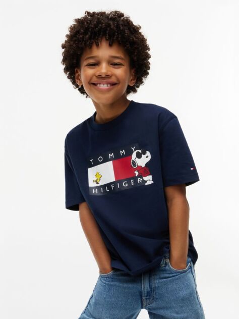 Blue Peanuts® Flag Graphic Jersey T-Shirt  Kids Unisex