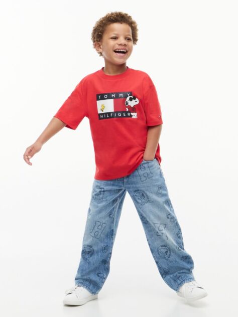 Red Peanuts® Flag Graphic Jersey T-Shirt  Kids Unisex