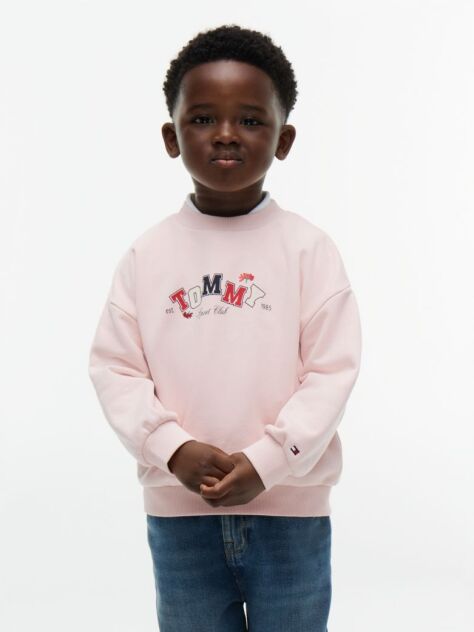 Pink Terry Crew Neck Sweatshirt  Kids Unisex