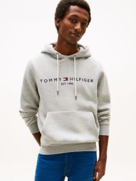 Grey Logo Flex Fleece Hoody  Men