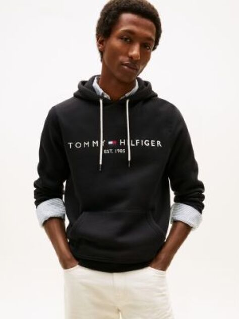 Μαύρο Fleece Hoody Με Λογότυπο  Άνδρες