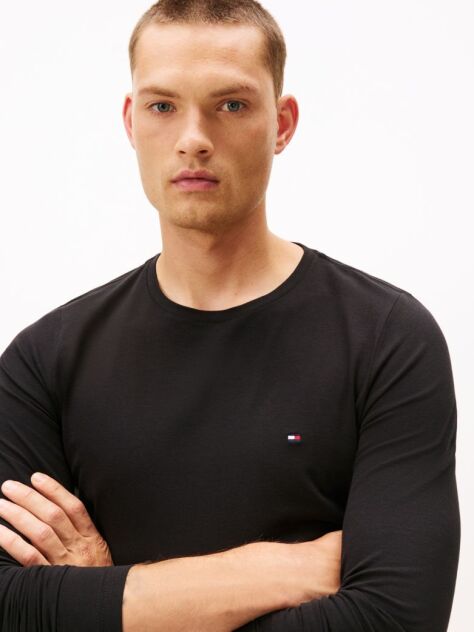 Black Extra Slim Fit Long Sleeve T-Shirt  Men