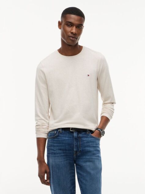 Beige Extra Slim Fit Long Sleeve T-Shirt  Men