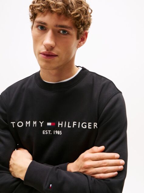 Black TH Flex Logo Sweatshirt  Men