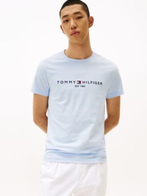 Blue Organic Cotton Chest Logo T-Shirt  Men