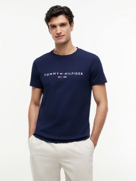 Blue Organic Cotton Chest Logo T-Shirt  Men