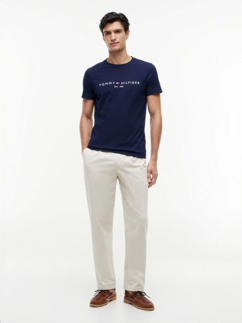 Blue Organic Cotton Chest Logo T-Shirt  Men