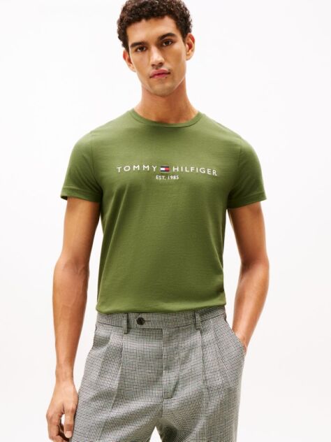 Green Organic Cotton Chest Logo T-Shirt  Men