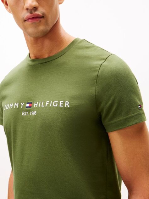 Green Organic Cotton Chest Logo T-Shirt  Men