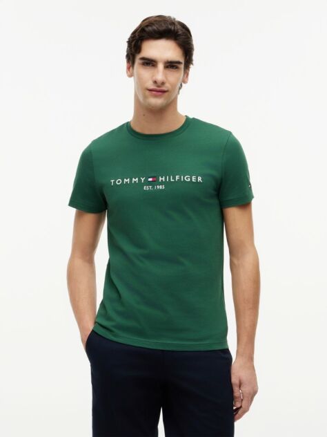 Green Organic Cotton Chest Logo T-Shirt  Men