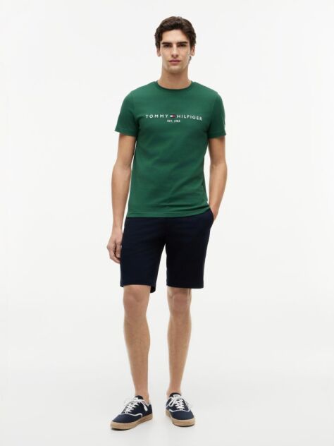 Green Organic Cotton Chest Logo T-Shirt  Men