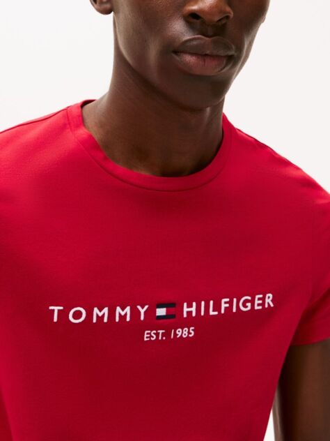Red Organic Cotton Chest Logo T-Shirt  Men