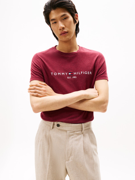 Red Organic Cotton Chest Logo T-Shirt  Men