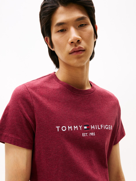 Red Organic Cotton Chest Logo T-Shirt  Men