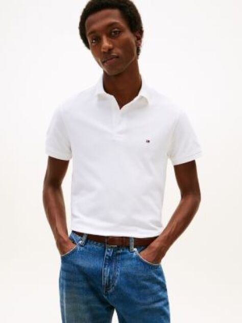 White 1985 Organic Cotton Slim Fit Polo  Men