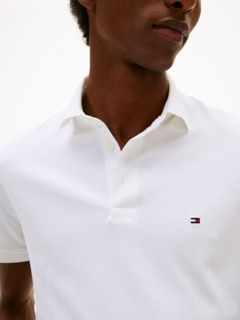 White 1985 Organic Cotton Slim Fit Polo  Men